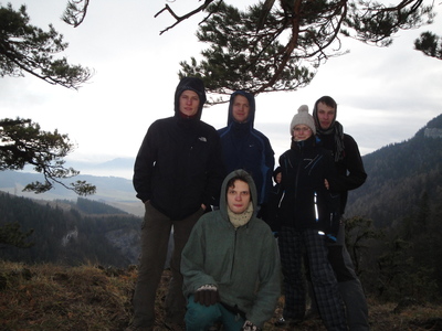 2014 Návštěva Honzy na Slovensku, nahoře zleva Mirek, Pavel, Magda, Pepa, dole Honza