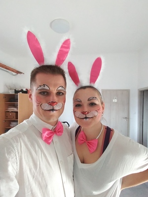 2020 Zajíčci se připravují na tancování s dětmi ze Staré Huti